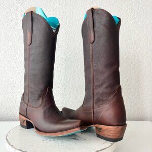 Lane EMMA JANE Womens Cowboy Boots 6 Cognac Brown Leather Western Cowgirl Tall